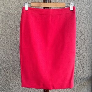 J. Crew Vibrant Pink wool Pencil Skirt